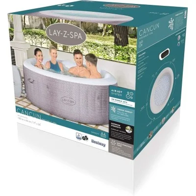 Bestway 1.70m x 66cm st.Lucia airjet 3 grey (one durable liner, one heater(220-240v), one filter, chemconnect, one inflatable cover, airjet system)
